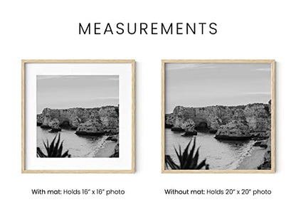 HAUS AND HUES Beige Oak Wood 20x20 Picture Frames - Set of 15, Square Frames with Plexiglass, Modern Gallery Wall Frames for Posters (20x20 in, Beige, Set of 15) - color: Beige Oak, size: 20x20 in, style: Set of 15