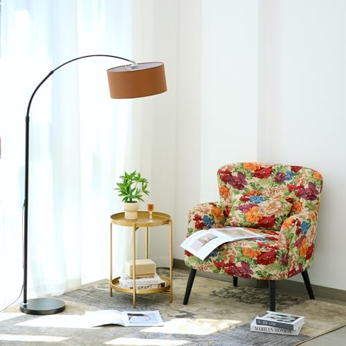 2-Tier Round End Side Table, Small Metal Side Table with Removable Tray, Folding Accent Tables for Living Room, Balcony, Nightstand for Bedroom, Outdoor Tables for Patio, Gold - color: Gold