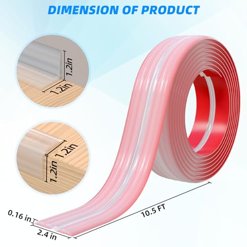 10FT Flexible Wall Corner Protector Moulding Trim, Peel and Stick Inside & Outside Wall Corner Guards Edge Protector,Self Adhesive Molding Trim Strip for Edge Ceiling - color: Transparent, size: 2.3in x 10.5ft