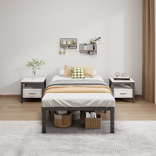 LUMUNANCE Metal Bed Frame Twin Size - 14 Inch Heavy-Duty Twin Platform Bed Frame No Box Spring Needed, Easy Assembly, Noise-Free, Sturdy Mattress Foundation, Underbed Storage Space - size: Twin, style: 14 Inch