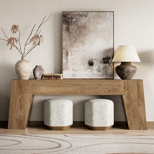 78-Inch Extra Long Sofa Console Table, Natural Oak Brown | Large Farmhouse Wood Behind Couch Table, Modern Accent Entrance Table for Entryway Foyer Living Room Hallway Home - color: Natural Oak