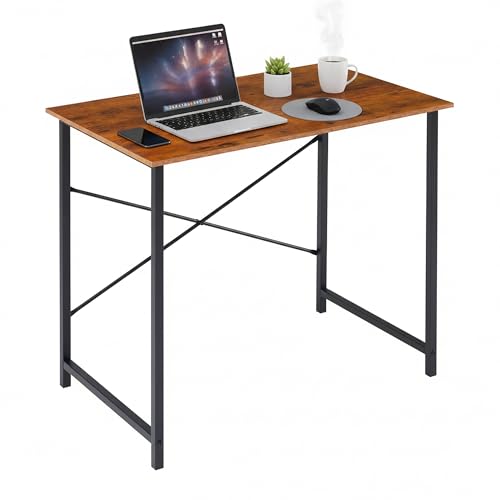32 Inch Computer Desk, Small Writing Desk for Home Office Bedroom | 265 lb Capacity, Reinforced X-Frame, Waterproof MDF Top, Scratch-Resistant Surface, Easy Assembly, Brown - color: Brown, size: 32 Inch