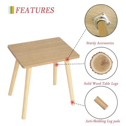 AWASEN Side Table, Small End Accent Table for Living Room Bedroom Office Small Spaces, Modern Wood Side Table Nightstand with Solid Wood, Easy Assembly, (Natural) - color: Natural
