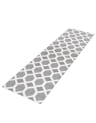 Rugs.com - Sabrina Soto Casa Rug – 12 Ft Runner Black Cotton Textured Rug – Modern Geometric Design for Hallways, Entryways, and Bedrooms - color: Black, size: 2'7" x 12' (Runner)