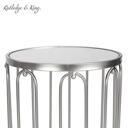 Nested Metal Side Tables - Set of 2 for Living Room & Bedroom (Silver) - color: Braswell - Silver
