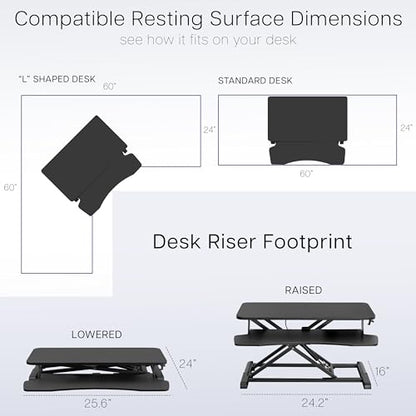 VIVO 26 inch Desk Converter, K Series, Height Adjustable Sit to Stand Riser, Dual Monitor and Laptop Workstation with Keyboard Tray, Light Wood Top, White Frame, DESK-V026KF | Height Adjustable, Stand Up Desk Riser, Wide Keyboard Tray, Dual Monitor and La