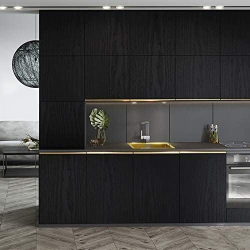 tiltil Black Wood Peel and Stick Wallpaper Wood Contact Paper 11.8"×78.8" | Self-Adhesive Wallpaper Removable Waterproof Wall Paper Vinyl for Countertop Furniture Kitchen Countertop Easy to Clean - size: 11.8" x 78.8"