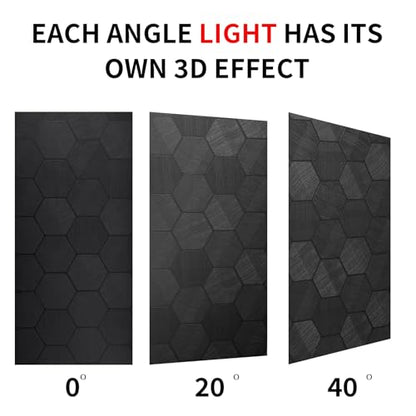Self Adhesive Black Peel and Stick Wallpaper 15.7" X 78" 3D Hexagon | Geometric Embossed Contact Paper Removable Easy Peel Off Wallpaper Textured Wall Paper for Cabinet Bedroom - color: Black, size: 15.7" x 78"