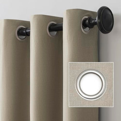 Sun Zero Columbia 2-Pack Thermal Energy Saving 100% Blackout Grommet Curtain Panel Pair, 50" x 63", Stone - color: Stone Beige, size: 50"W x 63"L (Pack of 2)
