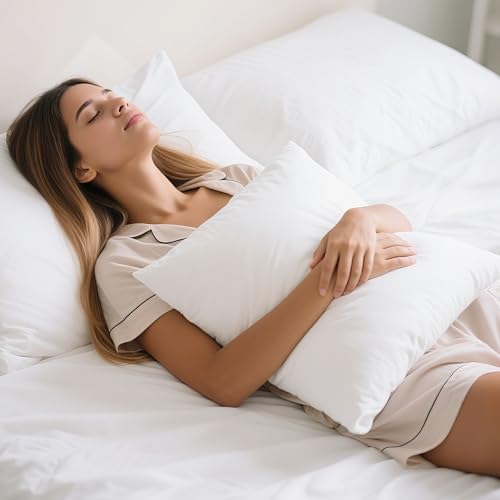 Leeden 20x20 Pillow Inserts, 20 Inch Decorative Throw Pillow Inserts, Soft Fluffy Square Throw Pillows for Couch, Sofa, Bed, and Home Decor White Cushion Pack of 2 - size: 20x20 Inch