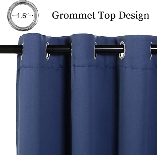 MYSKY HOME Navy Blue Blackout Curtain for Bedroom & Kitchen, 45 Inch Long, Thermal Insulated, 1 Panel, 42 x 45 Inch - color: Navy, size: 42"W x 45"L (Pack of 1)
