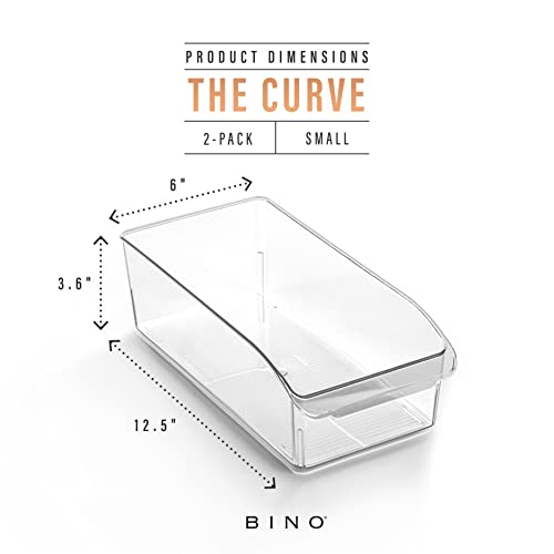 BINO | Plastic Storage Bins, Small | THE CURVE COLLECTION | Multi-Use Organizer Bins | Storage Containers Kitchen, Pantry and Home Organization | Fridge Organizers | Pantry Organization - size: Small