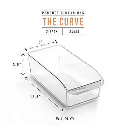 BINO | Plastic Storage Bins, Small | THE CURVE COLLECTION | Multi-Use Organizer Bins | Storage Containers Kitchen, Pantry and Home Organization | Fridge Organizers | Pantry Organization - size: Small