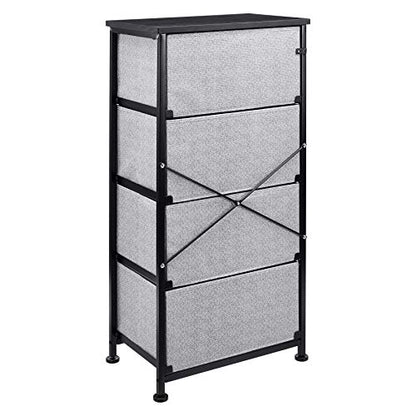 Amazon Basics Fabric 4-Drawer Storage Organizer Unit for Bedroom Closet, Black - color: Black