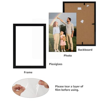 Giftgarden 5x7 Picture Frame Black Set of 16, Lightweight 5 by 7 Photo Frames Bulk for Family, Office, Living room Wall Hanging and Tabletop Display - color: Black*16, size: 5x7