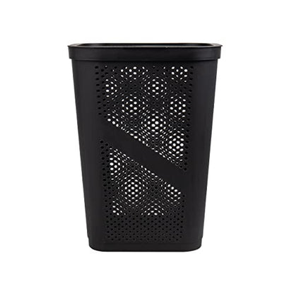 Mind Reader Slim Laundry Hamper with Lid, 60L Ventilated Clothes Baskets, Tapered Design for Bathrooms, Closets, Plastic, Set of 2, Black - color: Black, size: 2-Pack