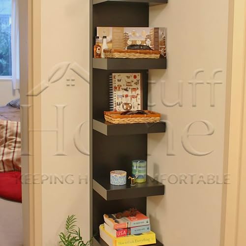 Wall Shelf Unit, 11 3/4x74 3/4,Use Fixing Devices Suitable for The Walls in Your Home. (2 x Black) - color: 2 X Black