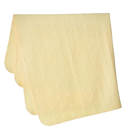 Chezmoi Collection Kingston Queen Size Bedspread Set, 3-Piece Pastel Yellow Oversized Quilted Microfiber Lightweight Bedspread Coverlet (100"x106") for All Seasons - color: Pastel Yellow, size: Queen