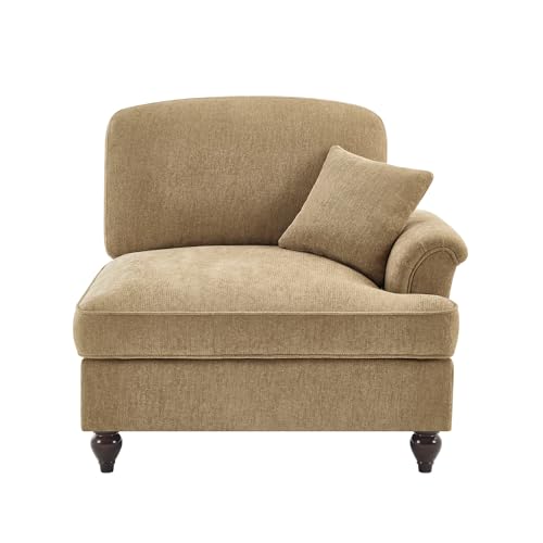 Modular Sofa with Ottoman & Pillow: Space Saving Sectional Couch for Small Apartments - Chenille Fabric Convertible Sofa Bed & Lounge Chair for Studio Living Rooms & Home Office