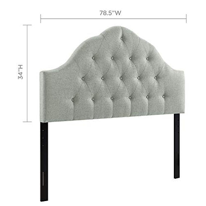 Modway Sovereign Tufted Button Linen Fabric Upholstered King Headboard in Gray - color: Gray, size: King