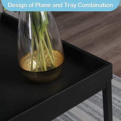 MAISON ARTS Nesting Coffee Table Set of 3, Marble White and Black | Rectangle Center Table, Morden Living Room Coffee Table and End Table Sets for Home Indoor Use - color: Marble White&black
