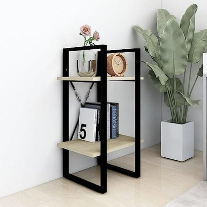 Sonoma Oak 2-Tier Book Cabinet, Small Bookcase with Engineered Wood, 15.7"x11.8"x27.6" for Home Office - color: Sonoma Oak, size: 1 & 27.6"