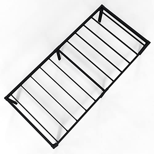 DiaOutro Twin XL Bed Frame 18 Inch Tall with High Storage, Black | Steel Slats Platform No Box Spring Needed Mattress Foundation, Easy Assembly, Noise Free - size: Twin XL, style: 18 Inch (Black)