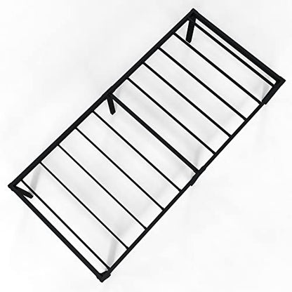 DiaOutro Twin XL Bed Frame 18 Inch Tall with High Storage, Black | Steel Slats Platform No Box Spring Needed Mattress Foundation, Easy Assembly, Noise Free - size: Twin XL, style: 18 Inch (Black)