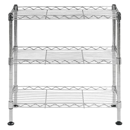 Shelving Inc. 8" d x 18" w x 18" h 3-Tier Chrome Wire Shelving, Everyday Shelving, Weight Capacity 88 lbs Per Shelf - size: 8" d x 18" w x 18" h
