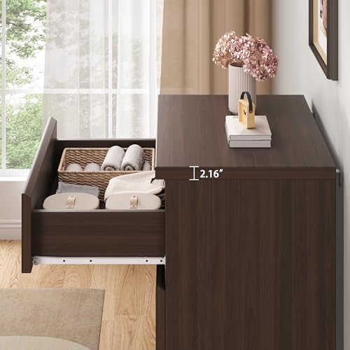 Jocoevol 4 Drawer Dresser for Bedroom, Brown Dresser Chest of Drawers - Large Wood Dressers TV Stand with Deep Drawers Dressers for Living Room, Hallway, Entryway - Brown - color: Retro Brown