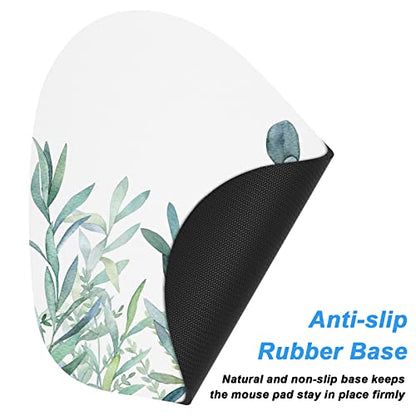 Rimilak Small Mouse Pad 6 x 7 Inch, Irregular Mini Mouse Pad with Non-Slip Rubber Base, Waterproof Compact Mouse Mat for Laptop Computer Wireless Mouse Keyboard Home Office Travel, Green Leaves - color: Green Leaves, size: 7L x 6W inches