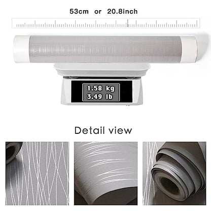 mamonhome Silver Gray Peel and Stick Wallpaper, Three-Dimensional Stripe Design Non-Woven Self-Adhesive Removable Renter Friendly Wallpaper, for Livingroom, Bedroom, Kitchen, Bathroom, 20.8" x 393" - color: modern stripes