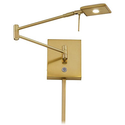 GEORGE KOVACS P4328-248 George's Reading Room LED Swing Arm Wall Lamp, 1-Light, 8 Total Watts, 6.25-in H x 13.75-in W, Honey Gold - color: Honey Gold