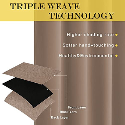 NICETOWN Blackout Window Curtain Extra Long - (W52 x L120, Cappuccino, 1 Piece) Thermal Insulated Soft Curtain Panel for Living Room Window Treatment Drape - color: Cappuccino, size: 52"W x 120"L (Pack of 1)