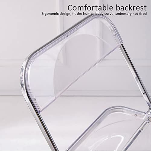 Stackable Transparent Dining Chair - Metal Frame, Plastic Accent Chair for Kitchen, Living Room, Bedroom - Space Saving, Stylish Design，Dark Black 47x48x76cm(19x19x - color: Dark Black
