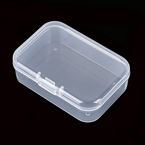 100 Pack Rectangular Mini Clear Plastic Storage Containers | 3.35x2.17x0.98 inch, Hinged Lid, For Beads and Small Craft Items - size: 3.35 x 2.17 x 0.98 inch