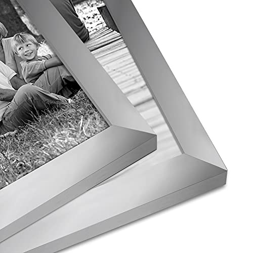 Americanflat Set of 10 Picture Frames with Shatter-Resistant Glass - Gallery Wall Frame Set with Two 8x10, Four 5x7 and Four 4x6 Frames - Signature Collection - Silver | Includes two 8x10, four 5x7 and four 4x6, shatter-resistant glass, hanging hardware i
