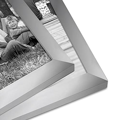 Americanflat Set of 10 Picture Frames with Shatter-Resistant Glass - Gallery Wall Frame Set with Two 8x10, Four 5x7 and Four 4x6 Frames - Signature Collection - Silver | Includes two 8x10, four 5x7 and four 4x6, shatter-resistant glass, hanging hardware i