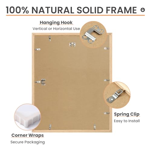 upsimples 16x20 Picture Frame Solid Wooden, Nursery Wall Frames Set of 3 | 100% Natural Solid Wood, Fit 11x14 with Mat and 16 x 20 Posters, For Kids Room, Gallery Wall Décor - size: 16X20