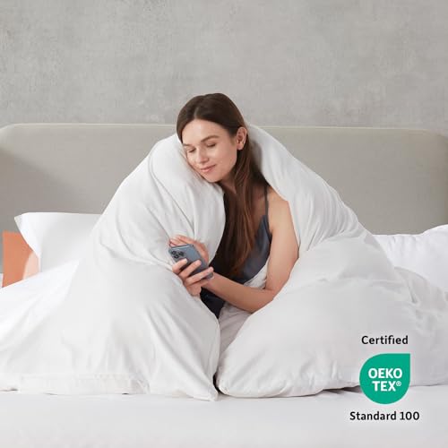 Hearth & Harbor Twin Duvet Cover Set - 2 Piece Soft Prewashed Bedding Set Twin/Twin XL - Includes 1 Duvet Cover 68x90 inches with Zipper Closure and 1 Pillow Sham, White, Comforter Not Included | 2 Piece Bedding Set, Ultra Soft & Breathable, Easy Care, Co