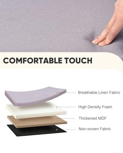 PINPLUS Flat Top Folding Linen Storage Ottoman 16.5", 36L Collapsible Storage Cube with Lid, 250 lbs Load Capacity, Fabric Foot Rest Seat for Living Room, Bedroom, Closet,Light Purple - color: Light Purple