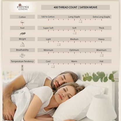 Pizuna 100% Cotton Marble Print Twin Duvet Cover Set 400TC White | Long Staple Combed Cotton Sateen Weave 2 Piece Queen Comforter Cover Set Luxurious Breathable Cooling Bedding Set - color: 04 Marble White, size: Twin