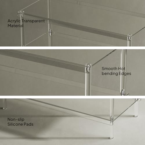 Aquiver 4-Tier Acrylic Shoe Rack - Shoe Rack Organizer - Modern Shoe Storage Shelf, Holds 12-16 Pairs of Shoes for Entryway, Closet - 25.6'' L x 11.8'' W x 28.3'' H, Clear, Easy Assembly & Clean - size: 25.6''L x 11.8''D x 28.3''H