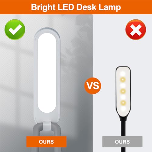 Giryuhd LED Desk Lamp for Office Home & Battery Operated Lamp Rechargeable Lamp Foldable & Portable Light, LED Desk Light Strip, 3 Brightness Dimmable Small Desk Lamp Wireless Reading Lamp(2PACK) - color: White(2PACK)