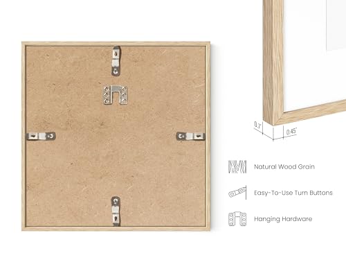 HAUS AND HUES Beige Oak Wood 10x10 Picture Frames - Set of 15, Square Frames with Mat, Elegant Frames for Photos and Wall Gallery (10x10 in, Beige, Set of 15) - color: Beige Oak, size: 10x10 in, style: Set of 15