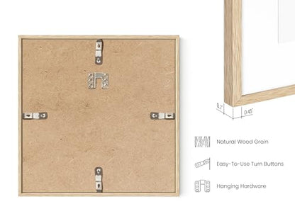 HAUS AND HUES Beige Oak Wood 10x10 Picture Frames - Set of 15, Square Frames with Mat, Elegant Frames for Photos and Wall Gallery (10x10 in, Beige, Set of 15) - color: Beige Oak, size: 10x10 in, style: Set of 15