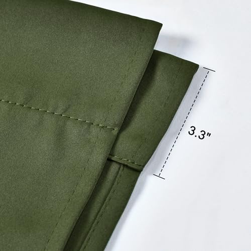 Tie Up Shade for Bathroom - Farmhouse Kitchen Curtain Thermal Insulated Window Treatment Rod Pocket Balloon Christmas Valance (1PC,Olive Green,34W x 45L) - color: Olive, size: 34"W x 45"H