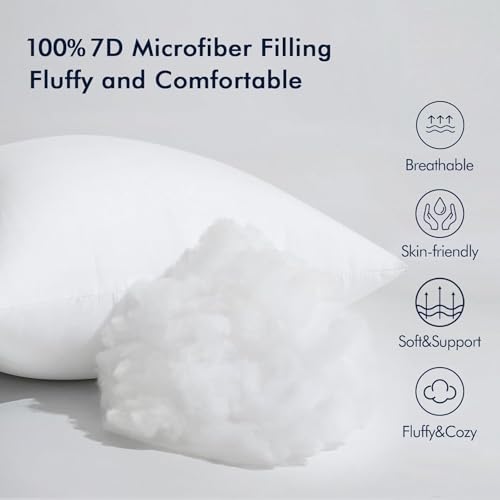 MIULEE 15x15 Inch Throw Pillow Insert for Couch Sofa Bed | Premium Virgin Filling, Soft Brushed Fabric, Decorative Pillow, Lumbar Back and Neck Support - size: 15x15 Inch