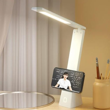 LED Desk Lamp with USB Charging Port, Adjustable Brightness and Touch Control, Foldable Home Office Table Lamp for Reading and Work