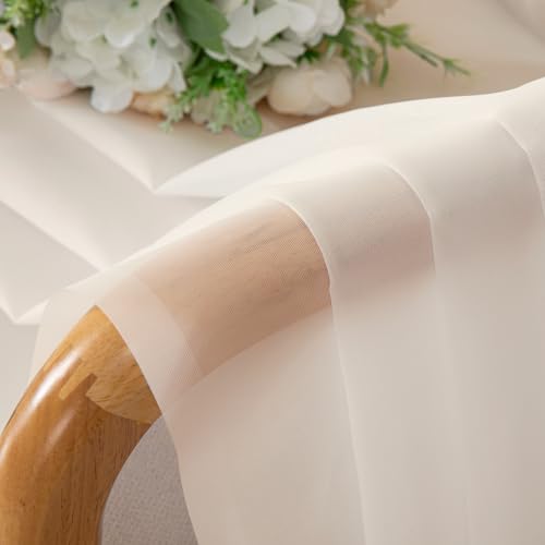 Sheer Curtains 63 inch Length 2 Panels Set, Rod Pocket Voile Fimly Sheer Drapes for Living Room/Bedroom, 2pcs, Each 42" W x 63" L, Cream - color: Cream, size: 42"W x 63"L (Pack of 2)